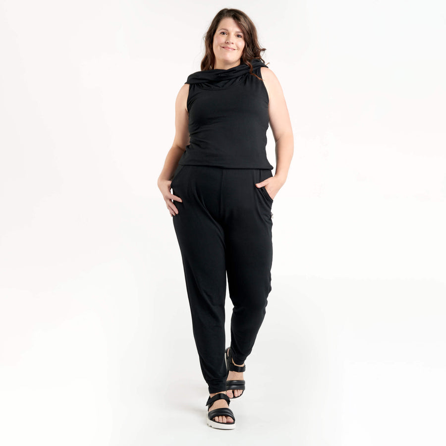 Scarlette - Combinaison une pièce transformable sans manches avec col surdimensionné