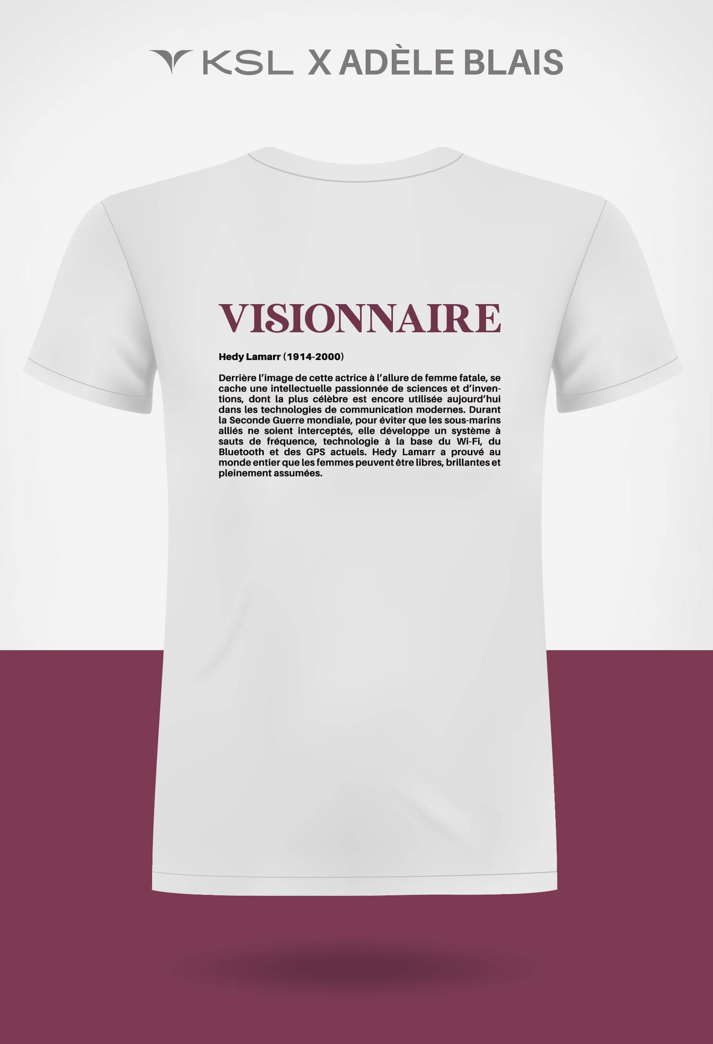 KSL X Adèle Blais : une collaboration inspirante pour le projet FORTES et ses chandails Idola mettant en lumière des femmes qui ont marqué l'histoire, dont Hedy Lamarr, la visionnaire