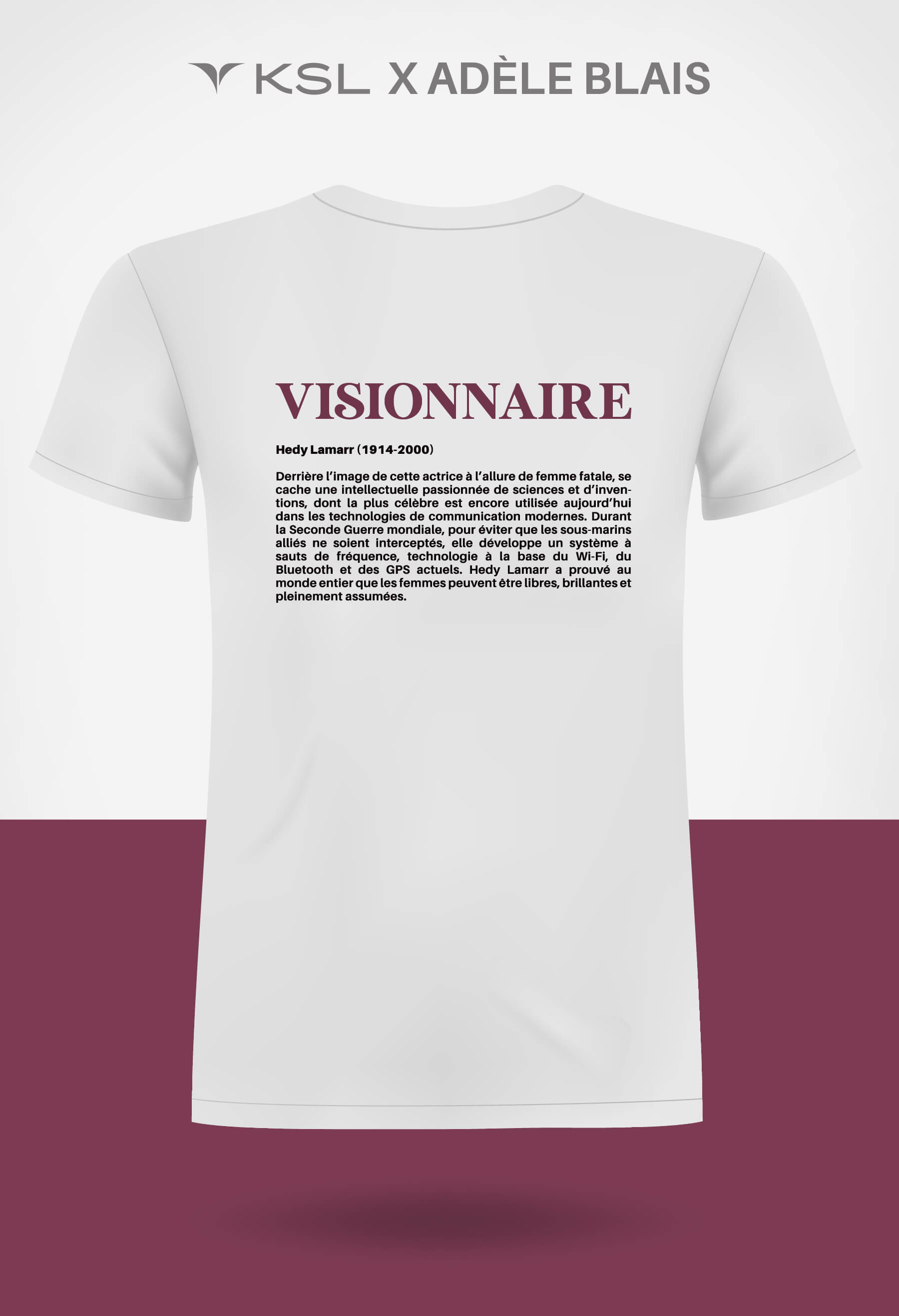 KSL X Adèle Blais : une collaboration inspirante pour le projet FORTES et ses chandails Idola mettant en lumière des femmes qui ont marqué l'histoire, dont Hedy Lamarr, la visionnaire