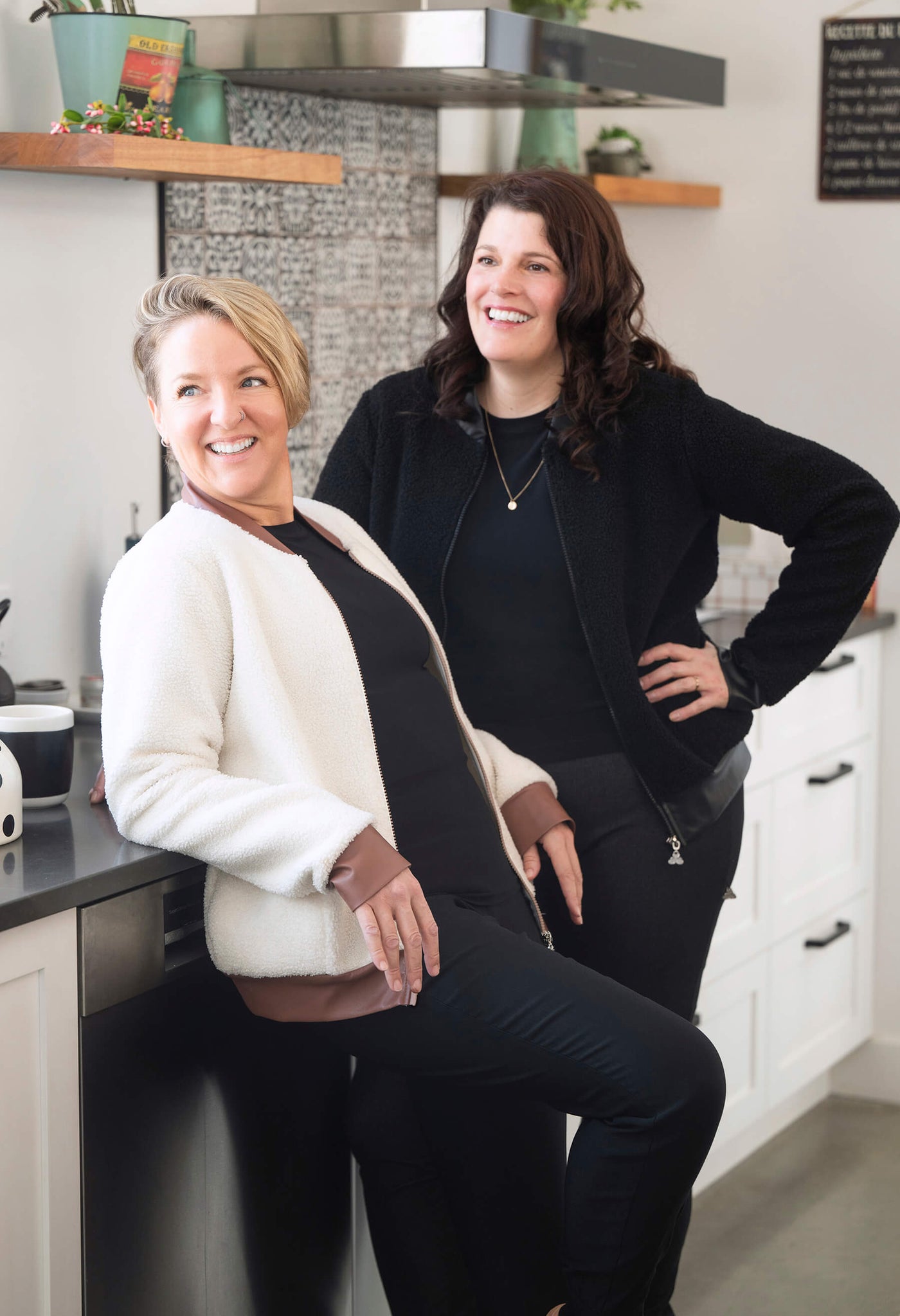 Alba - Veste bomber en sherpa avec touches de cuir vegan