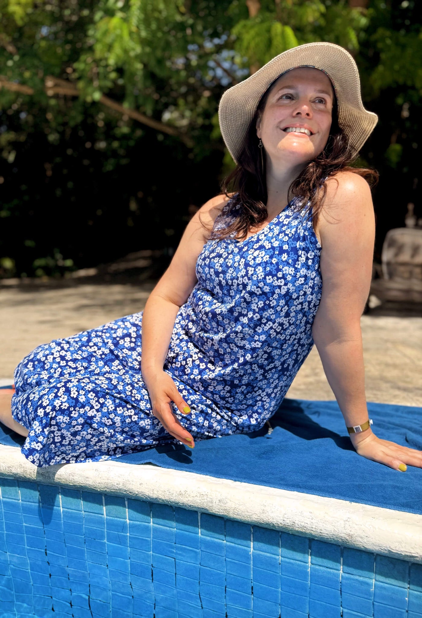 Piper - Robe longue sans manches à motifs