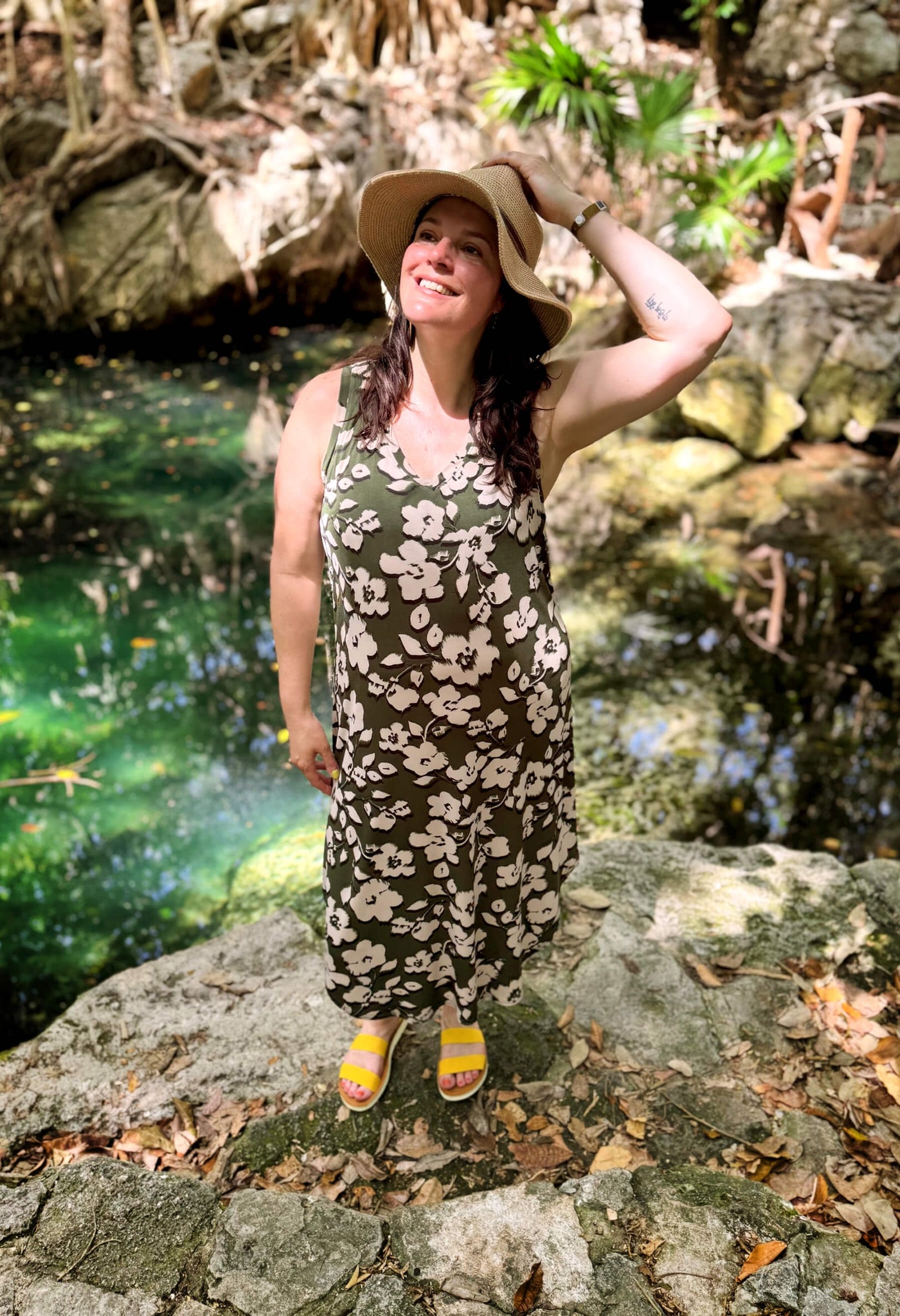 Piper - Robe longue sans manches à motifs